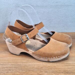 Lotta from Stockholm Women's 6 EU 36 Wood Clogs Brown Oiled Nubuck Leather
